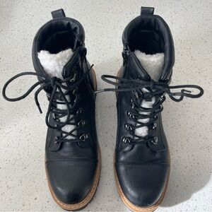 Gloria Vanderbilt Dina‎ Black Faux Leather Side Zip Women's Boots